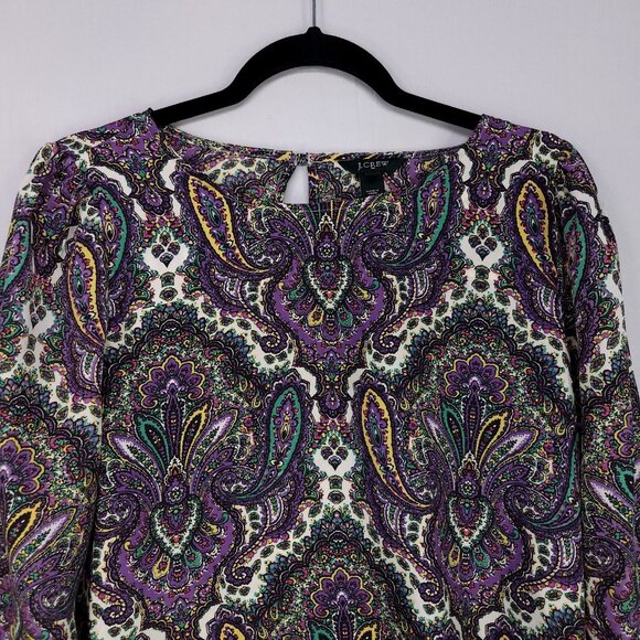 JCrew Blouse Womens Medium Talitha Paisley Print Long Sleeve Top - Picture 8 of 13